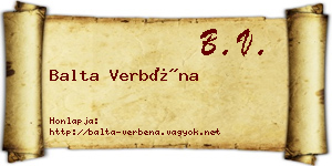Balta Verbéna névjegykártya